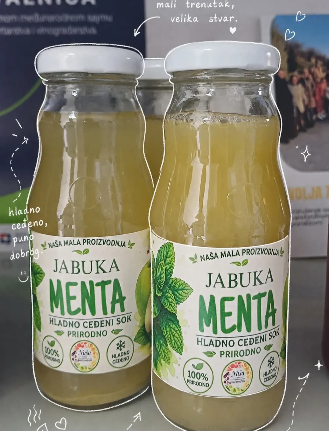 Hladno ceđeni sok jabuka/nana