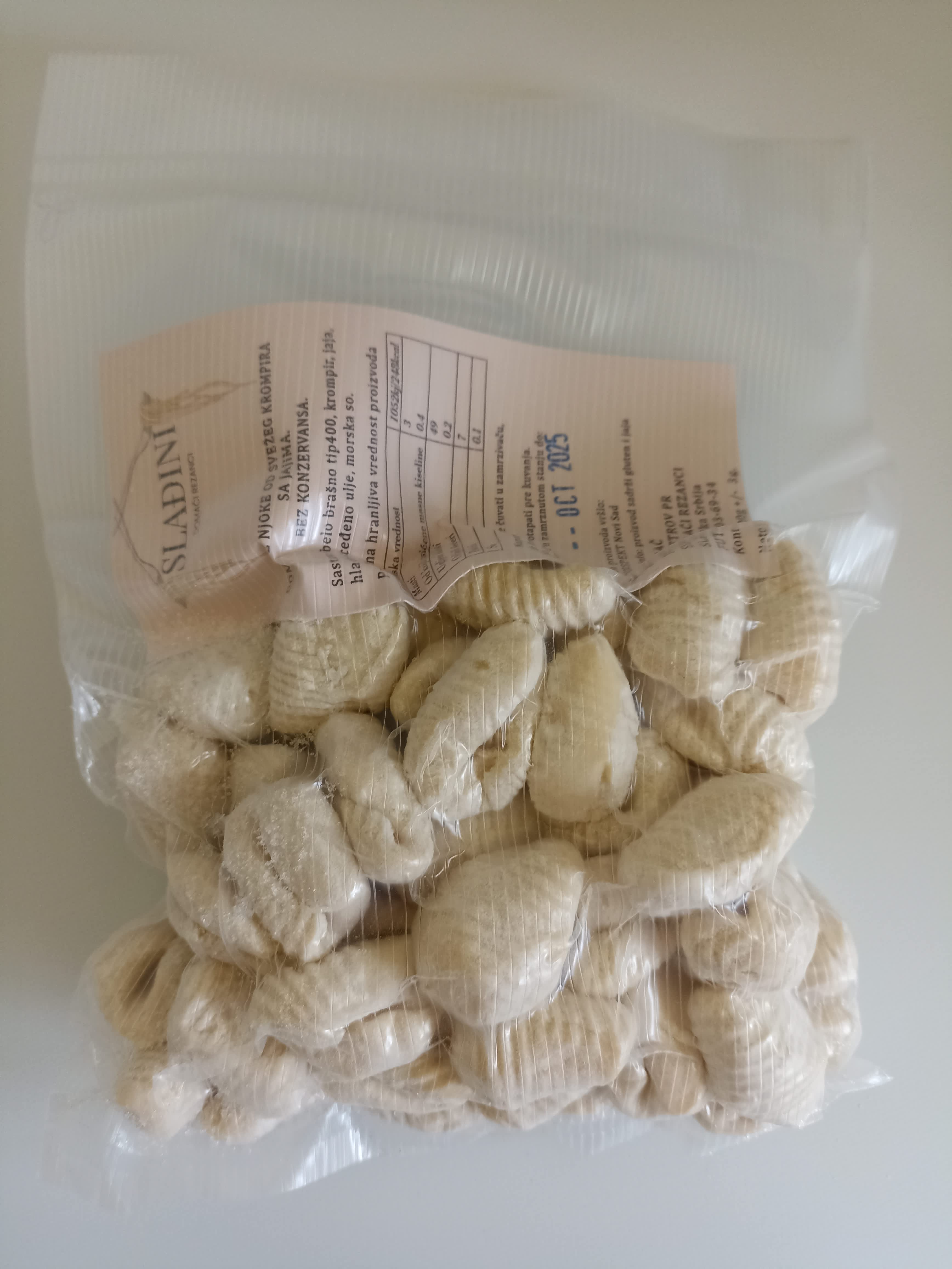 Domaće, smrznute njoke sa svežim krompirom 500g